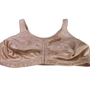 Exquisite Unlined Wireless Full Coverage Bra Nude Beige Size 44D Lace Detail